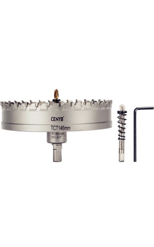 Tungsten carbide hole saw with - hole,