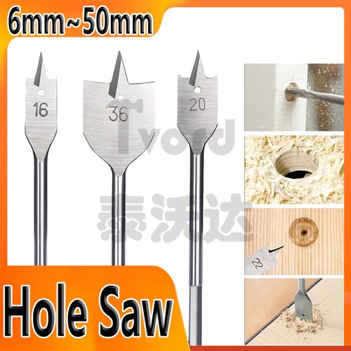 6mm 50mm flat - wood, bits